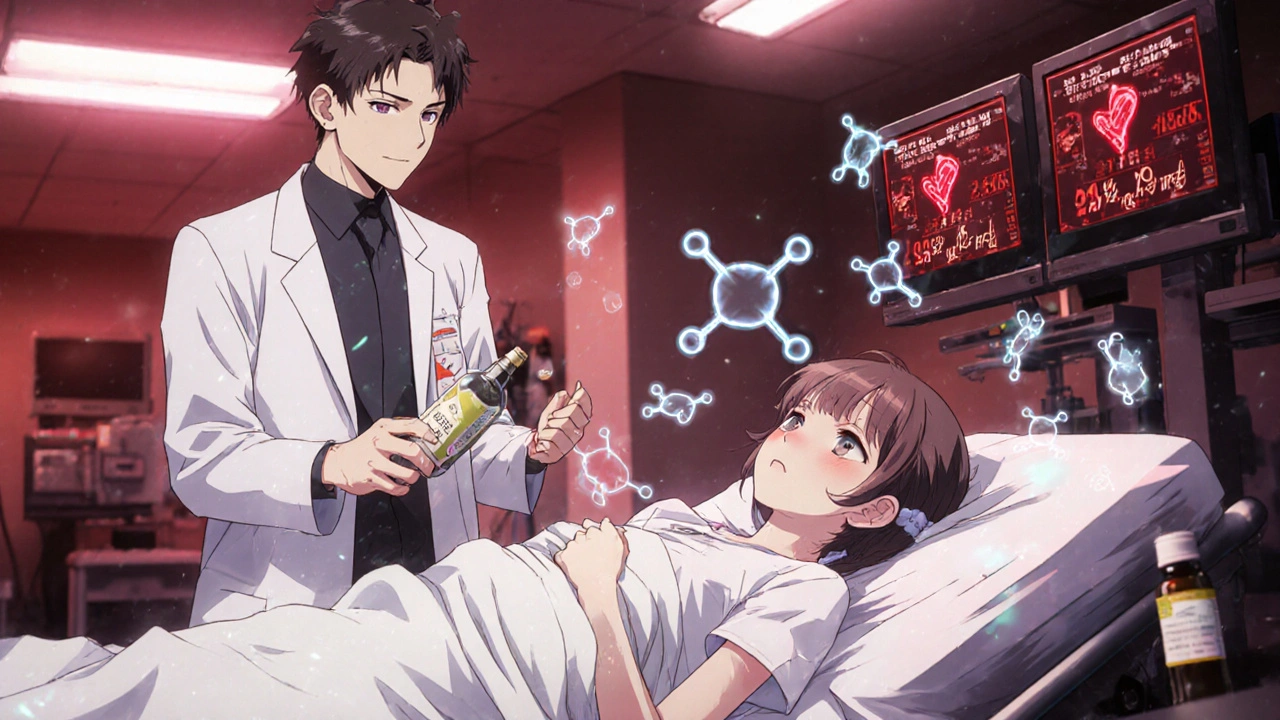 Jeune fille en urgence hospitalière, tremblante, avec des signes de surcharge en sérotonine.