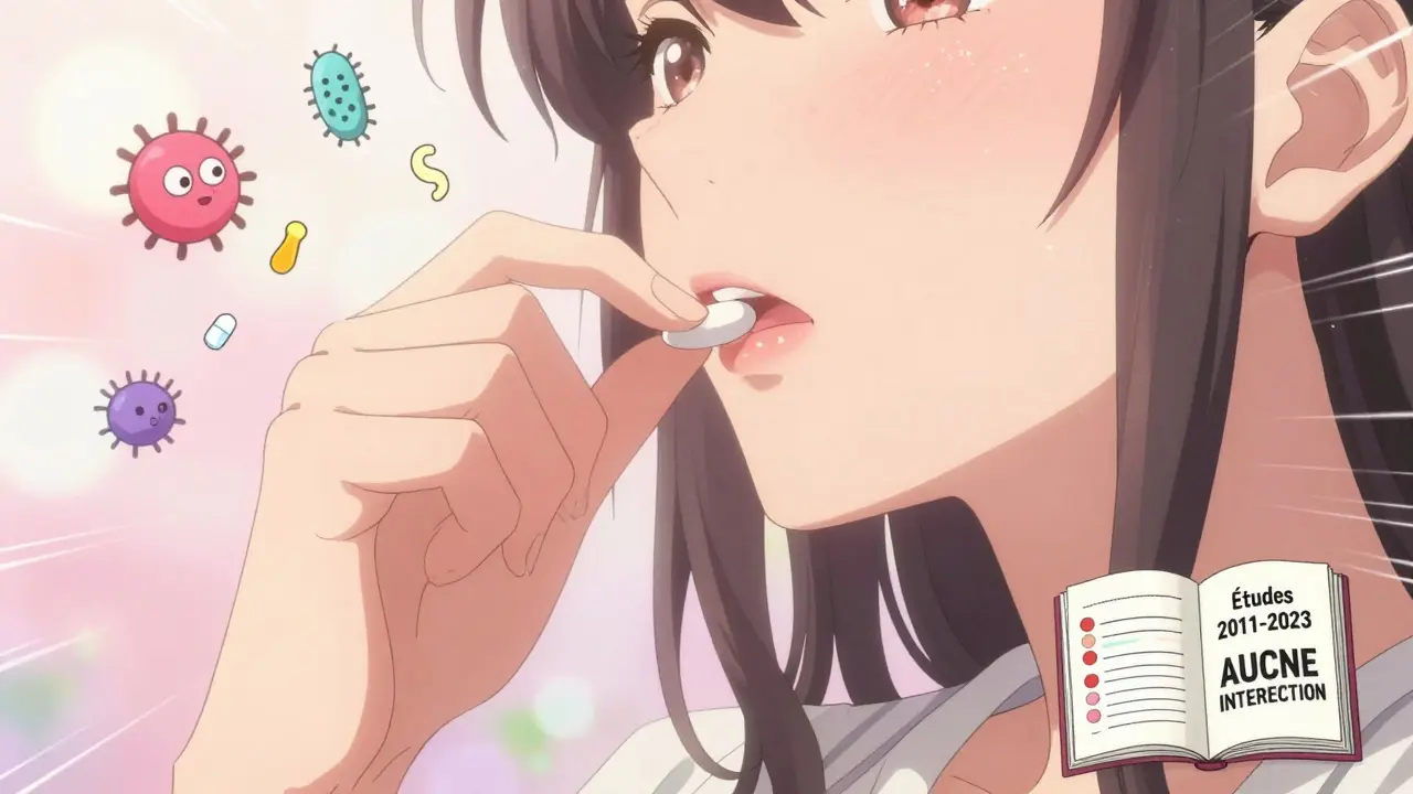 Main déposant une pilule avec un affichage transparent des hormones stables, symbolisant l'absence d'interaction avec les antibiotiques.