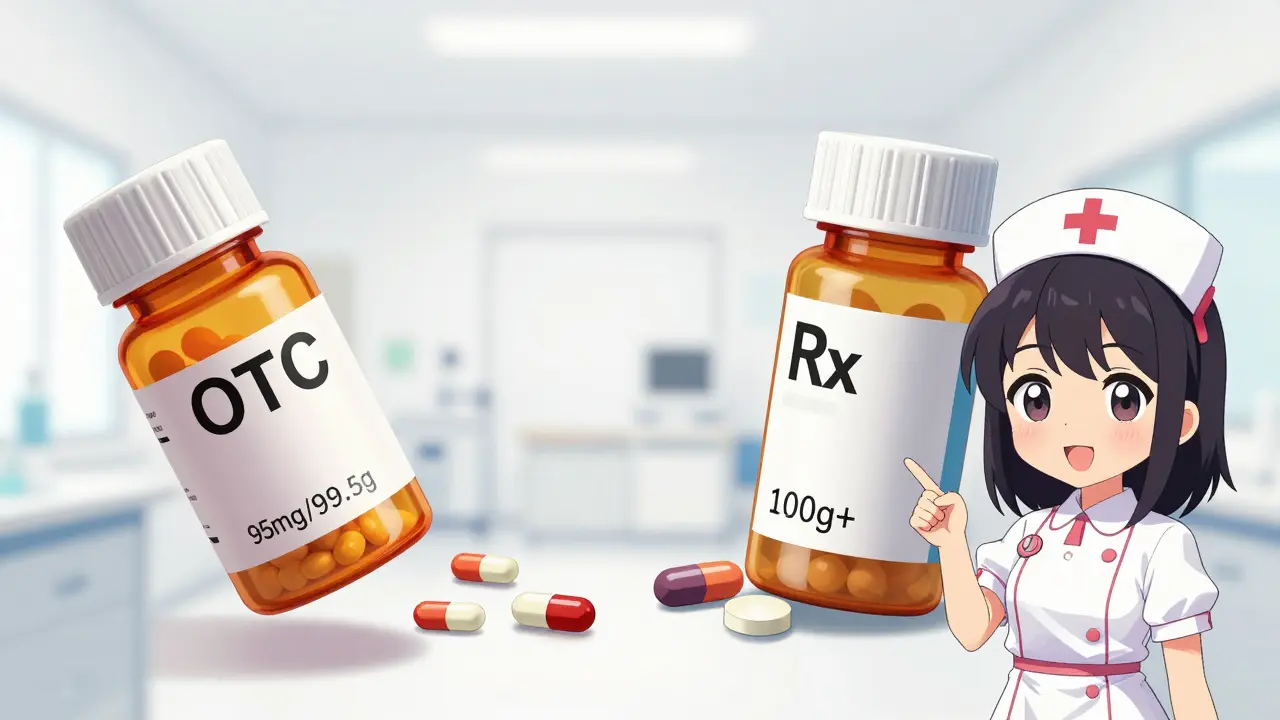 Comparaison visuelle entre médicaments OTC et sur ordonnance