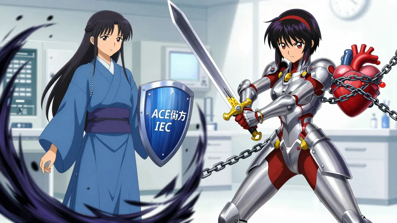 Deux héroïnes de style anime représentant les médicaments pour le cœur