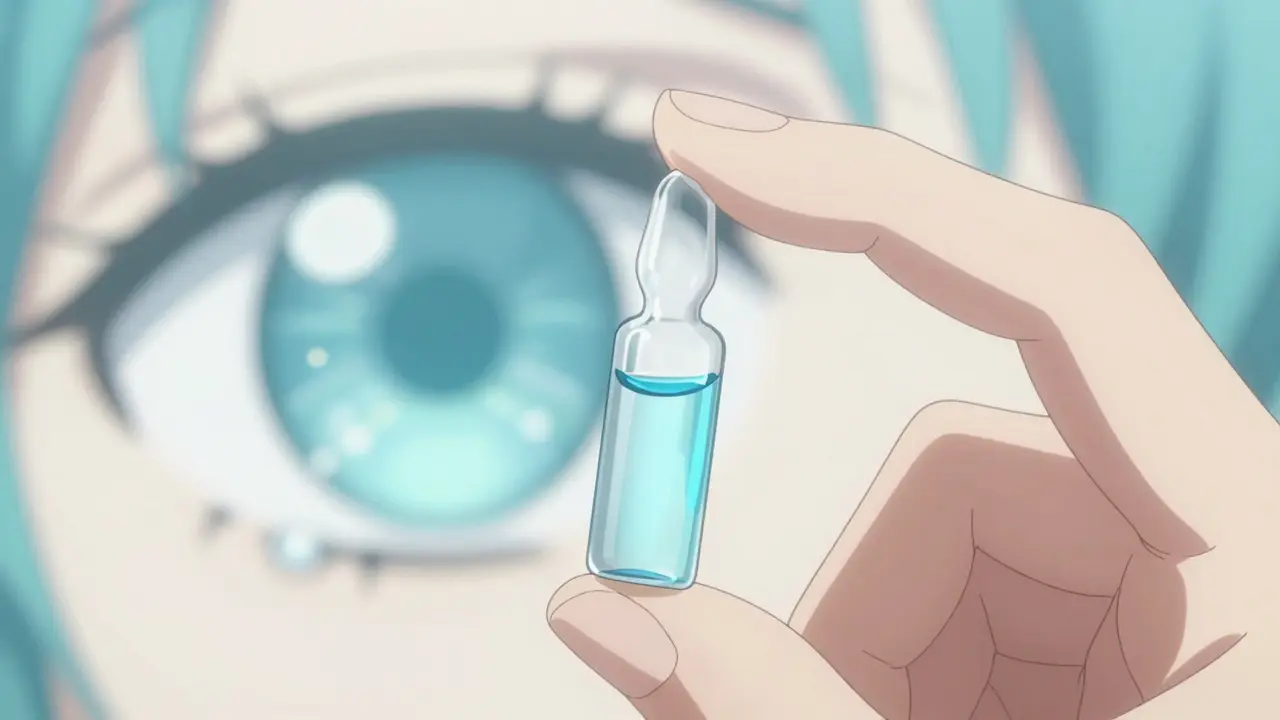 Gouttes oculaires sans conservateur illustrées en style manga