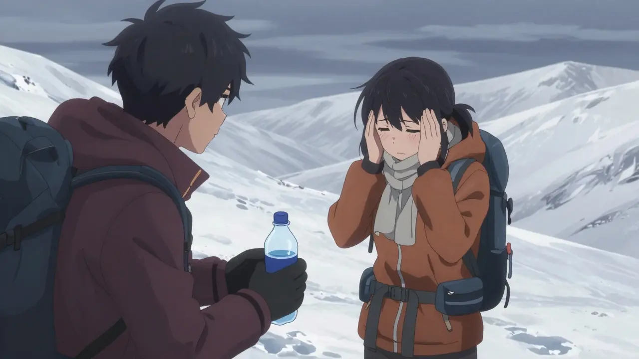 Hikikomori souffrant du mal d'altitude aidée par une compagne